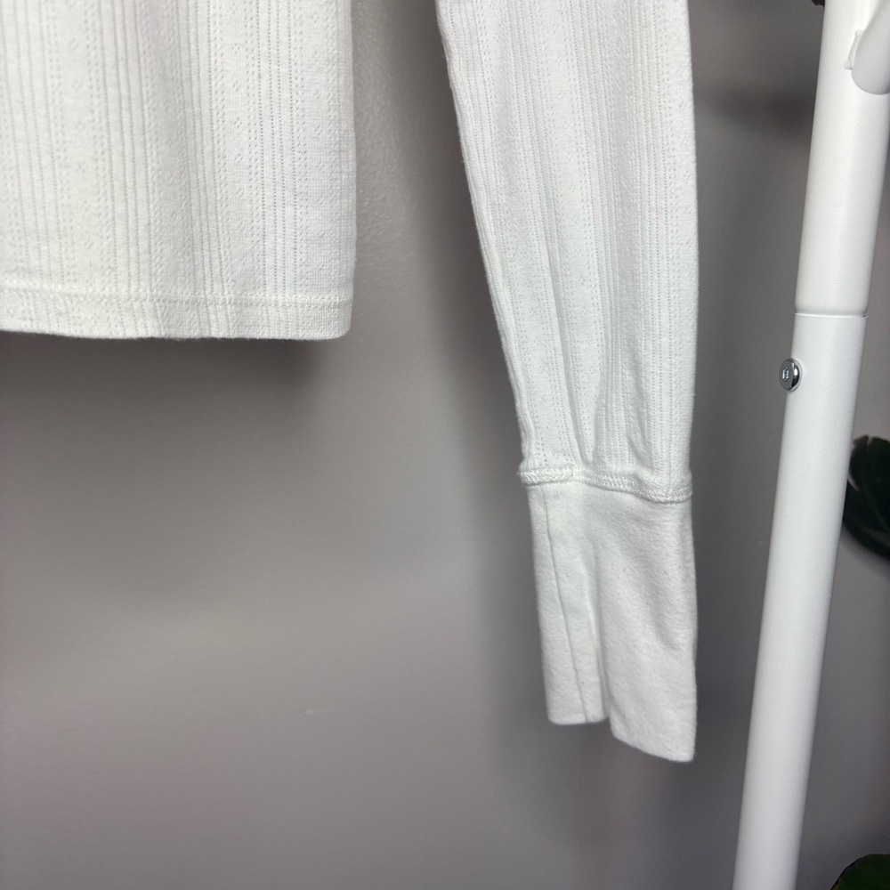 Aerie White Ribbed Detailed Thermal Turtleneck Long Sleeve Top Size XS - Picture 6 of 9